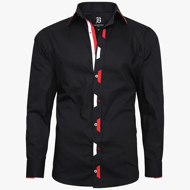 Men's Italian Style Black Regular Fit Formal Shirt