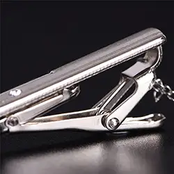 color: Silver Hinged Tie Clip Bars