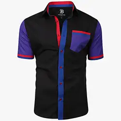Men's Italian Style Short Sleeve Regular Fit Shirt Black