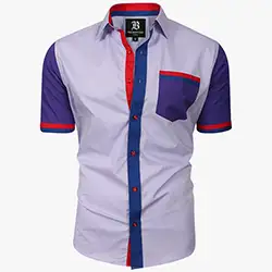 Men's Italian Style Short Sleeve Regular Fit Shirt Light Purple