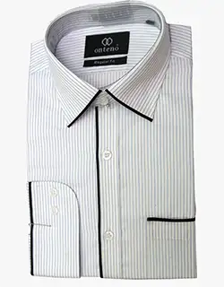 U11, Light Blue/White Shirt with Black Piping Light Blue/White Shirt with Black Piping