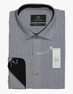 U18, Small checks shirt with black inner collar & cuff Small checks shirt with black inner collar & cuff