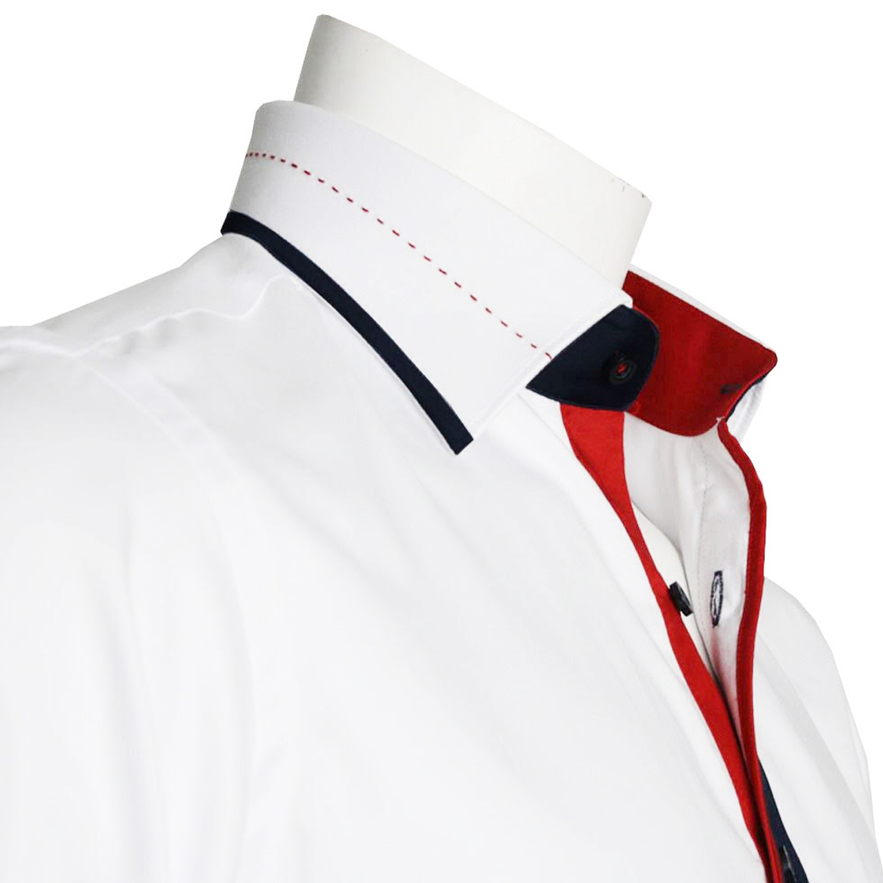 mens white and red shirt