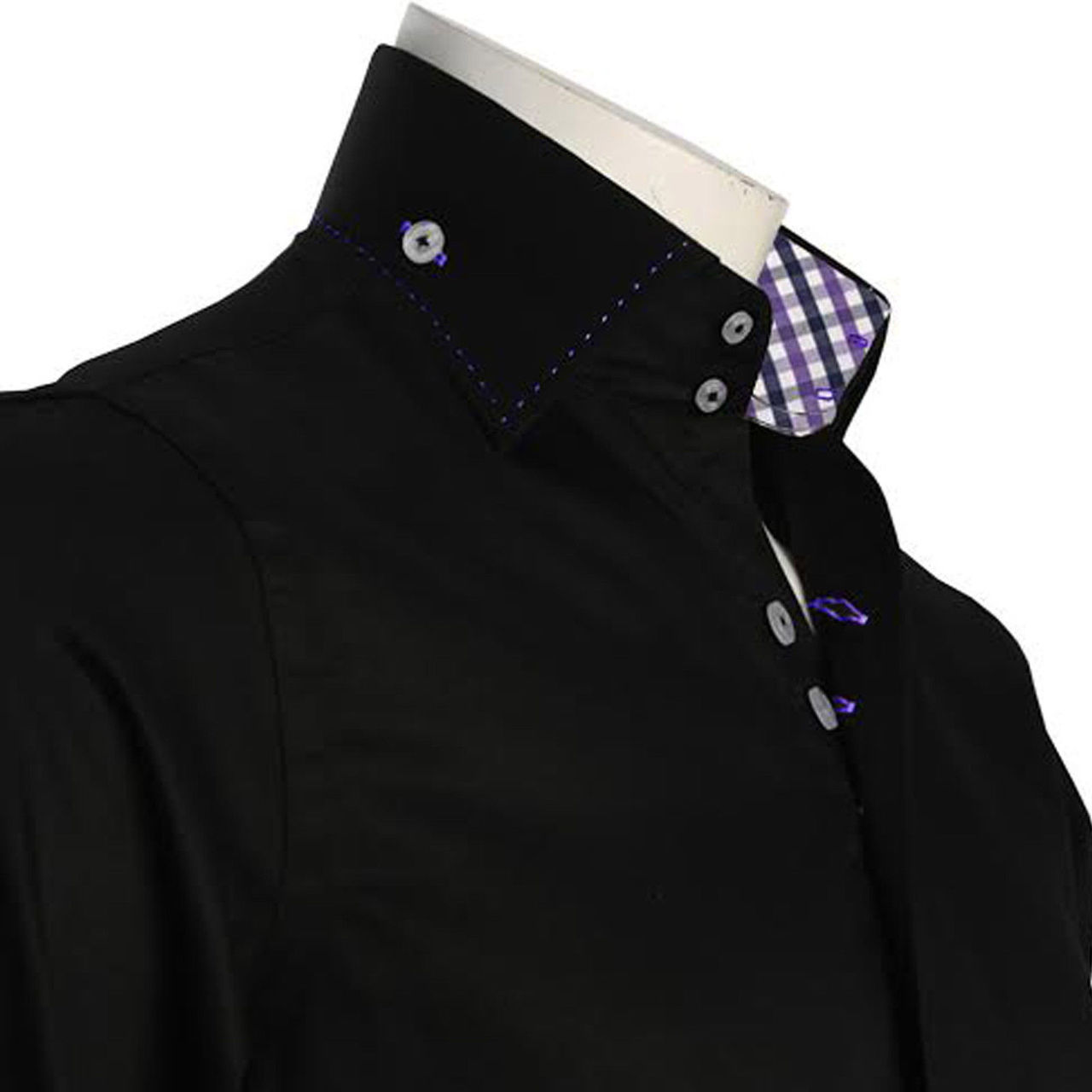 shirt with 2 button collar