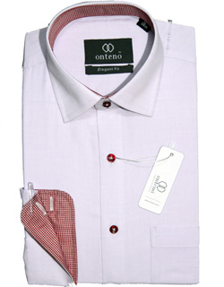White Royal Oxford Shirt with red mini check contrasts