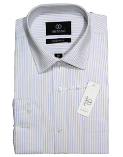 white shirt with light blue striped