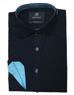 Navey blue shirt blue inner collar & cuff