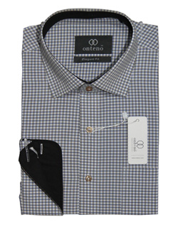 Small checks shirt with black inner collar & cuff