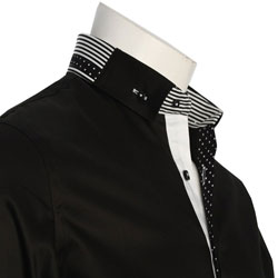 Men's Italian Style Black Button Down Formal Shirt
