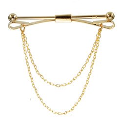 Gold Clasp Bar with Chain